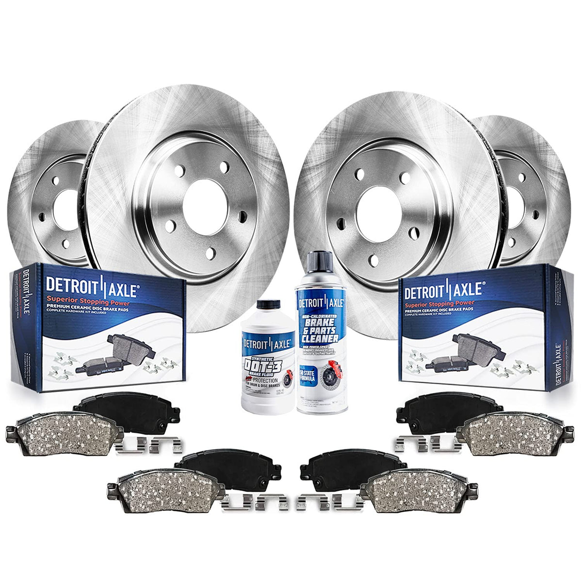Detroit Axle - Brake Kit for Nissan 350Z 370Z Infiniti G35 G37 QX50 EX35 EX37 M35 M45 Q40 Disc Brake Rotors Ceramic Brakes Pads